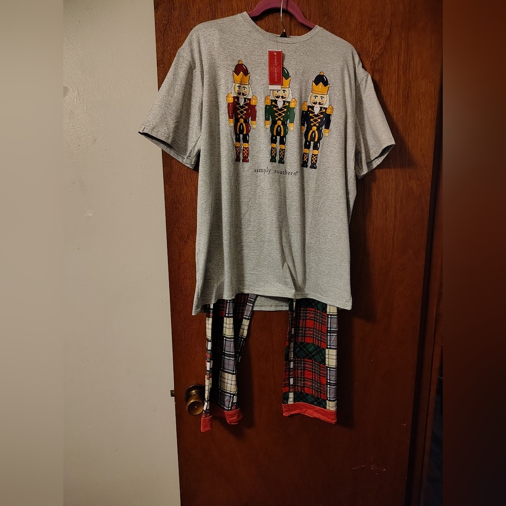 Simply Southern Nutcracker Pajama Set - Gray and Red